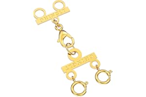 OHINGLT Necklace Connectors for Multiple Necklace Layering Clasps,Multi Strand Clasps Gold and Silver Layered Look for Layering Without Getting Tangled