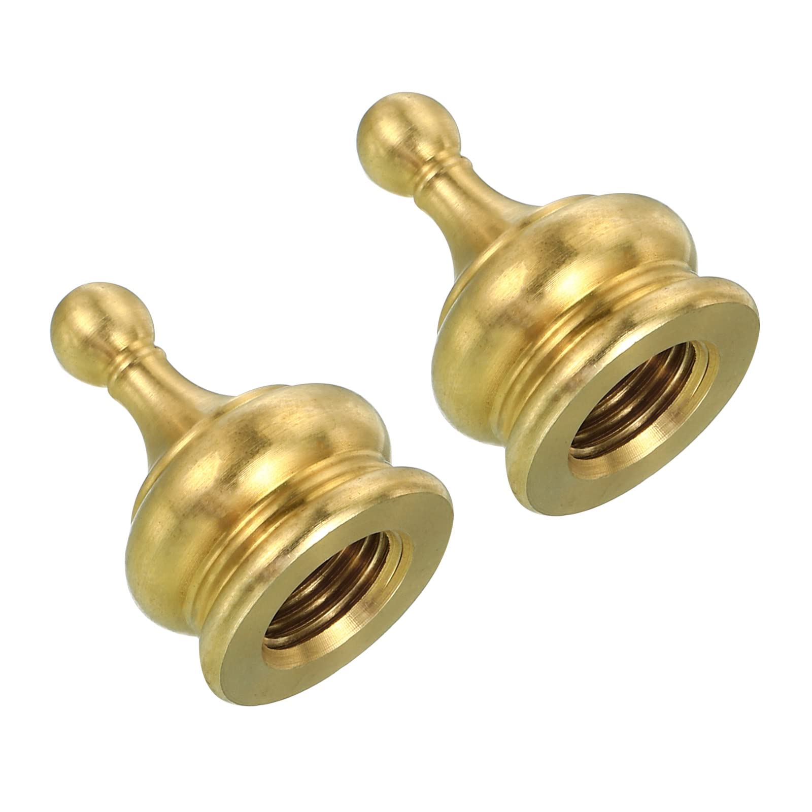 PATIKIL M10 Lamp Finial Cap Knob, 2 Pack, Solid Brass