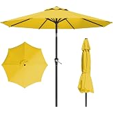 Tobeos 10FT Patio Umbrella, Outdoor Umbrella with Push Button Tilt and Crank, 8 Sturdy Ribs, UV Protection &amp; Waterproof Market Umbrella for Pool, Backyard, Beach,Deck