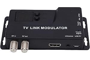 GOWENIC HDMI to RF Modulator, VHF UHF AV to RF Coaxial Converter for TV PAL NTSC Format, RF TV Micro Modulator, 471.25Mhz to 