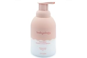 Babyology All Natural Baby Wash and Shampoo - 100% Edible Ingredients - with Organic Rose Water (Unscented) - 13,52 FL OZ - Good for Sensitive Skin - Non Toxic - Tear Free (Scents & Packs Vary)