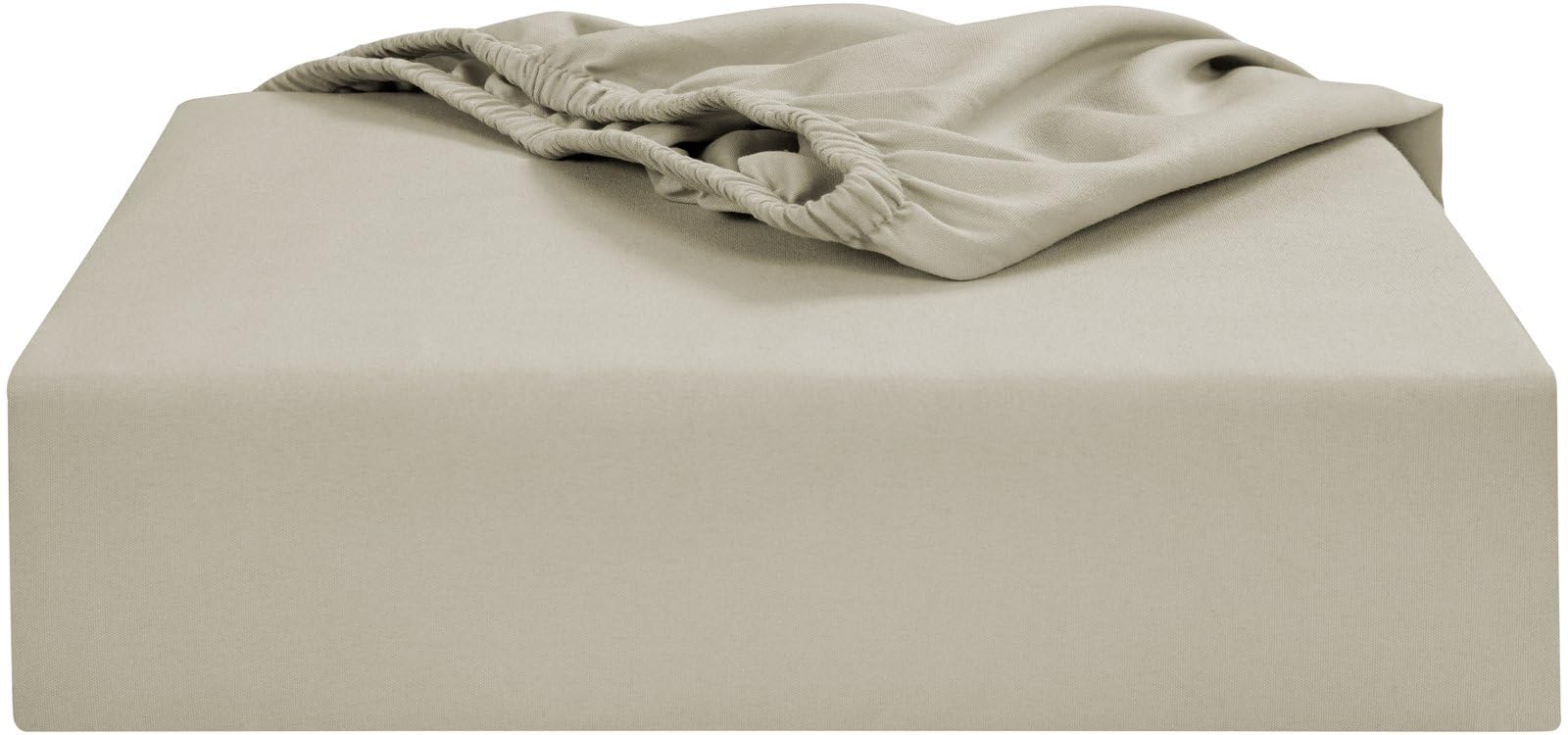 Soroor Bedding & Linen, Microfiber Single Fitted Sheet, Beige Deep Pocket 12 inch Bed Sheet, Super Soft Fabric & Elastic Hem Fitted Sheets | 90 x 190 x 30 cm Single Bed Sheets