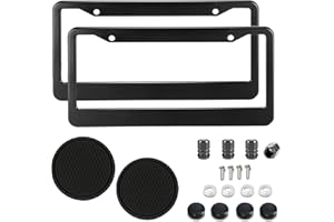 SHUTUAN Black License Plate Frame 2 Pack Car License Plate Frame Metal License Plate Holder Universal License Plate Frame Aluminum Number Plate Frame Car Tag Frame