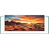 Reptile Background Film, Static Cling, Glue-Free, Desert, 11.8"H&times;23.6"W | No Glue Static Cling &bull; Spray Water to Apply &bull; Realistic Desert Scene &bull; Natural Terrarium Look &bull; Reusable &bull; Easy Trim