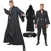Men's Tunic Cosplay Costume Adults Outfits Halloween Robe Hooded Uniform Full Set