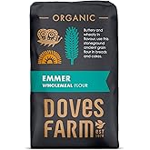 Doves Farm Organic Emmer Wholemeal Flour | for Bread & Cake Baking | High in Fiber & Protein | Traditional British Stoneground Flour | Kosher & Vegan | Whole Wheat Flour | 35.27 Oz (1kg)