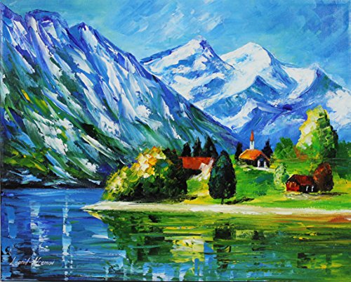 LAKE IN THE MOUNTAIN is an Original Oil Painting on Canvas by Leonid Afremov