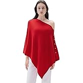SUUKSESS Women Cashmere Knit Poncho Shrug Bolero Lightweight Shawl Wraps Pullover Sweater
