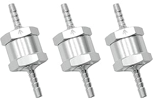 Tnuocke 3PCS 1/4" 6mm Non-Return One Way Check Valve,Aluminium Alloy Fuel Hose Check Valve Control Accessories for Petrol Diesel Fuel Oil Water H-032-6mm