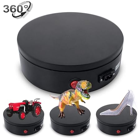 Yuanj Elektrisch Rotierende Drehteller, Professioneller 360 Grad 20cm/25kg Durchmesser Reines Schwarzes Elektro-Drehplattensp