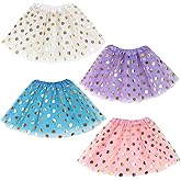 Koogel Tutu for Toddler Girls, 4PCS Toddler Tutu Dress Up Clothes Tulle Skirt for Birthday Princess Costume Party Favor