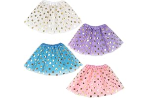 Koogel Tutu for Toddler Girls, 4PCS Toddler Tutu Dress Up Clothes Tulle Skirt for Birthday Princess Costume Party Favor