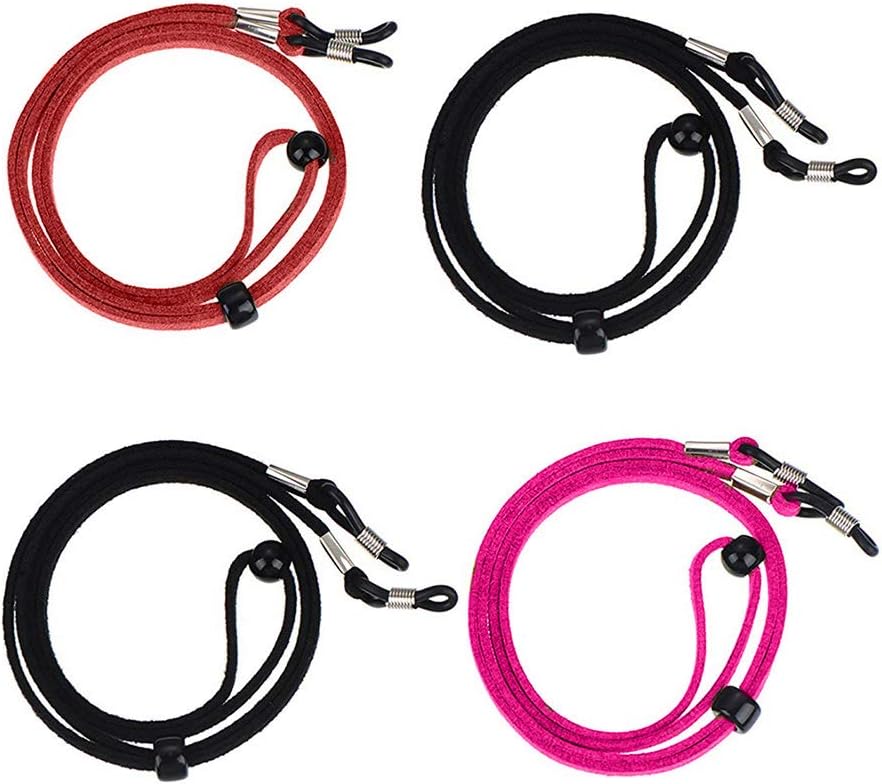4 pcs Eyeglass Strap Rope Adjustable PU Leather Eyeglass Cord Holder Eyewear Cord Eyewear Rope