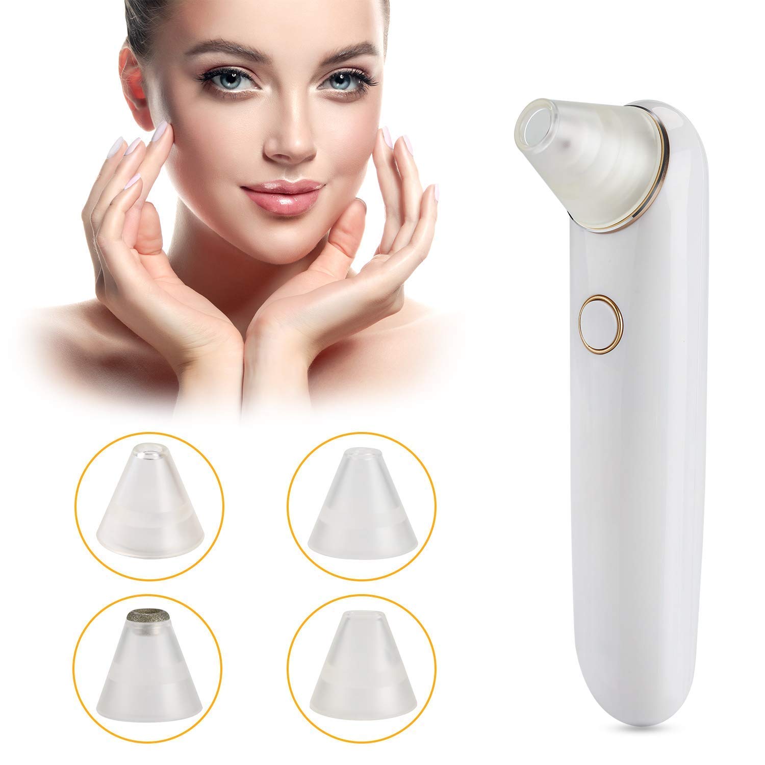 [UPGRADE] Mitesser Entferner, bedee Vakuum Porenreiniger Sauger 4-in-1 Elektrisch Mitesserentferner Gesichts-Mitesser für Mann und Frau Nase Blackhead Remover, Poren Reiniger, Akne Extractor mit 4 Austauschbaren Reinigungsaufsätzen + Deutsc