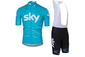 SGCIKER Pro Team Sky Retro Cycling Jersey Set Bib Shorts Set Mens Summer Breathable MTB Bike Clothing Bib Sets