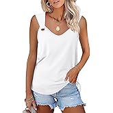 Minetom Women's V Neck Tank Tops Casual Sleeveless Shirts Summer Basic Tees