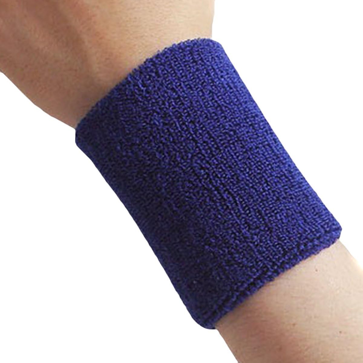 CTKcom 2-Pack Best Compression Sweatband Wrist Support Wrap Wristband Designed for Weight Lifting,Training,Yoga,Gymnastics & General Workouts - Men & Women(Blue)