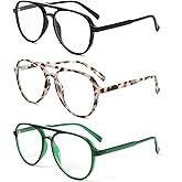 DXYXYO Retro Aviator Reading Glasses for Women, Mens Lightweight Blue Light Blocking Computer Readers