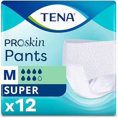 TENA Pants Super Medium - 8 Packs of 12 Discreet Absorbent Underwear