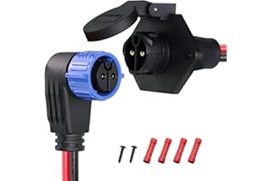 Trolling Motor Plug and Receptacle,12V/24V/26V/48V 8 Gauge 2-Wire Trolling Motor Plug for Minn Kota Marine Boat,Male&Female Q