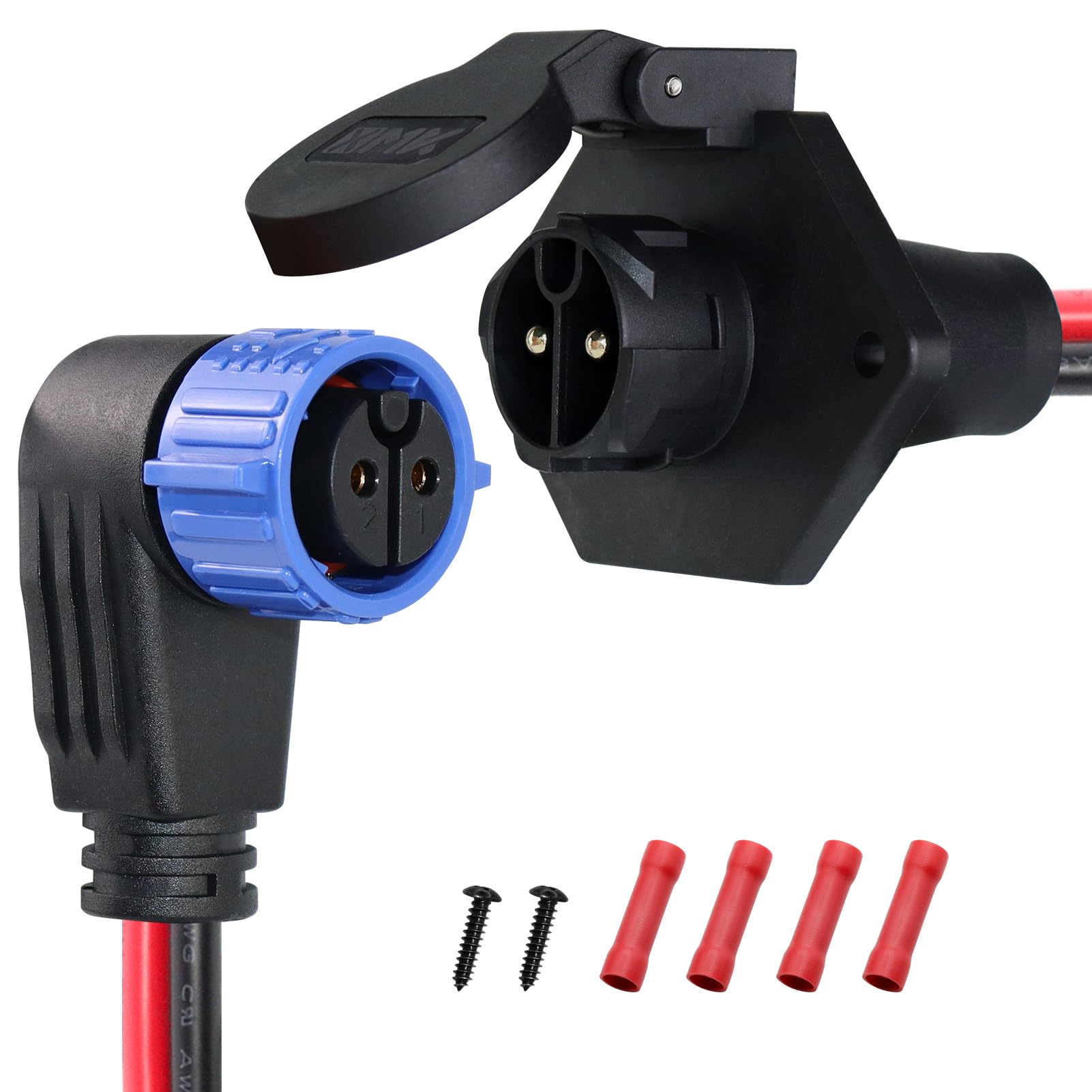 Photo 1 of Trolling Motor Plug and Receptacle,12V/24V/26V/48V 8 Gauge 2-Wire Trolling Motor Plug for Minn Kota Marine Boat,Male&Female Quick Connector and Receptacle,Waterproof