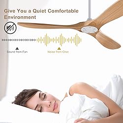 XBIBI 52 Inch Ceiling Fans Without Light, Solid