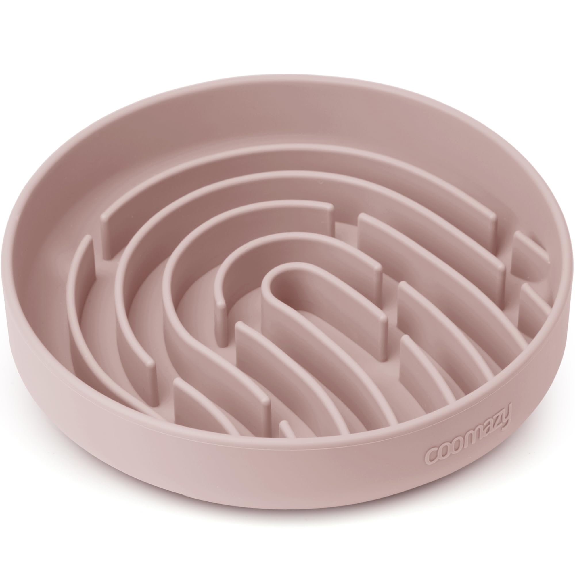 Coomazy Slow Feeder Dog Bowl Silicone Dog Slow Eating Bowl with Suction Cup Anti Choking Dog Slow Feeder for Small to Medium Dogs(Light Pink)