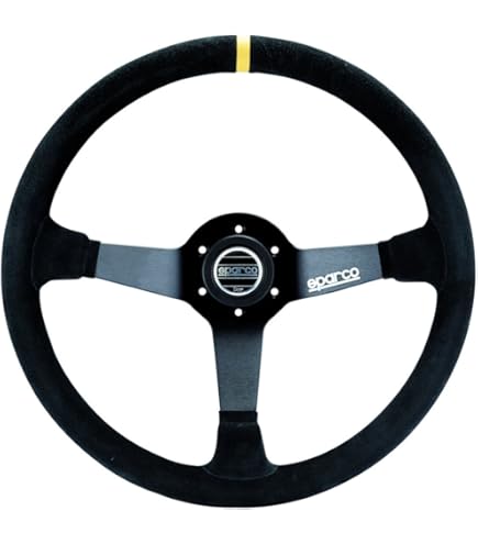 Amazon.com: Sparco 015R383PSN Suede Steering Wheel, Black