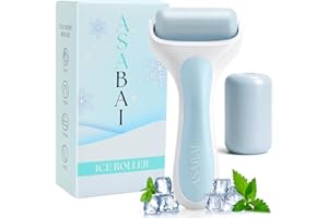 Ice Roller For Face & Whole Body - Reduce Puffiness, Redness & Headaches - 2 Interchangeable Rolling Heads Included - Cooling
