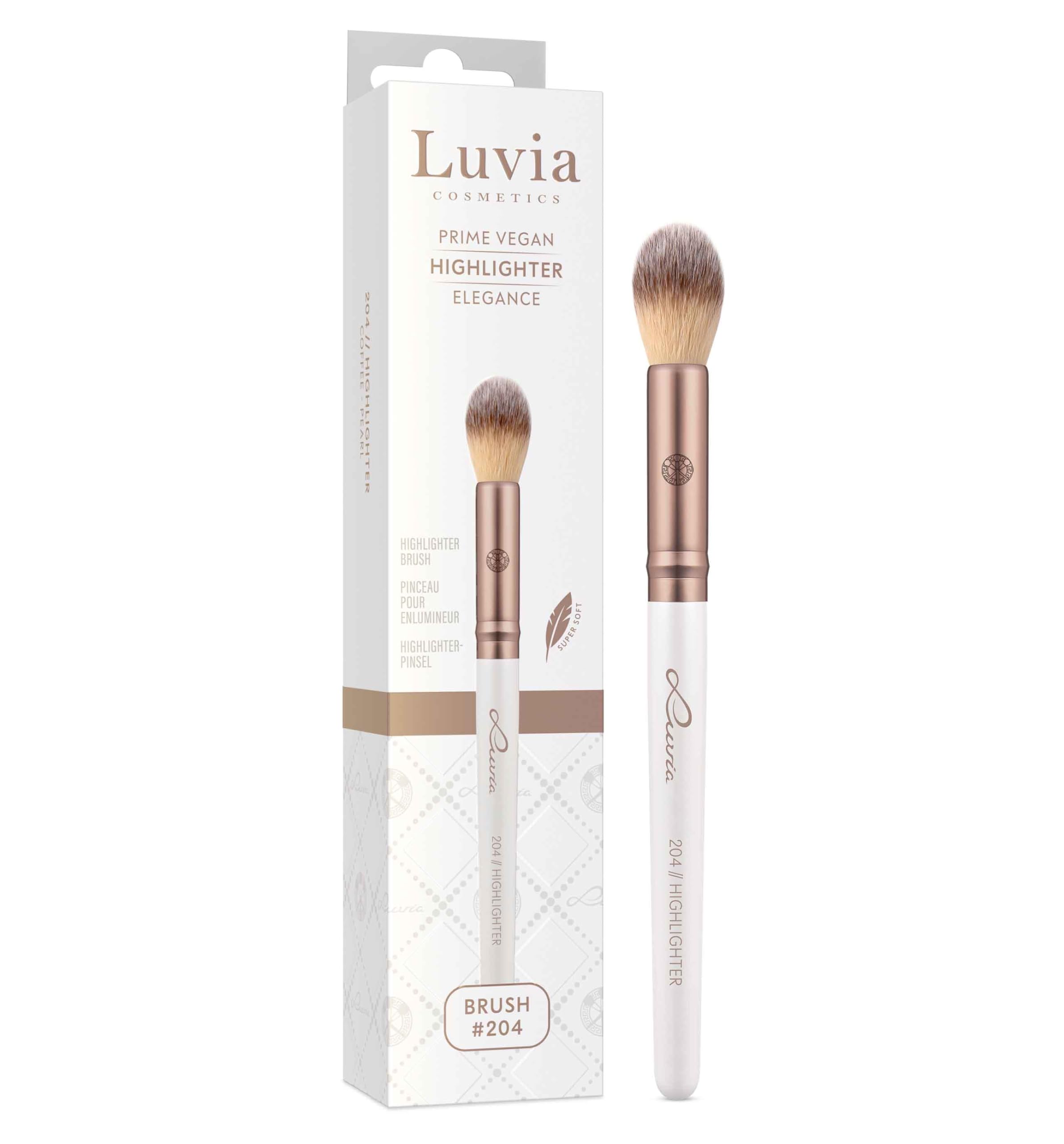 Luvia Professional Make-Up Brush, Highlighter Make-Up Brush, Round Brush, Vegan Cosmetic Brush, 204 // Highlighter Elegance