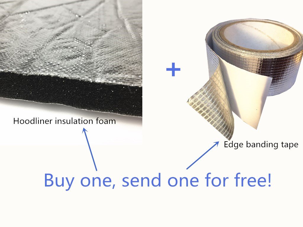 HoodLiner 55" x 32" x 3/5" Thick Fireproof SelfAdhesive Automotive