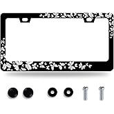 Butterfly License Plate Frame Beautiful Butterflies License Plate Stainless Steel Auto Parts with Screws Size 12.3" x 6.3" for Men Women