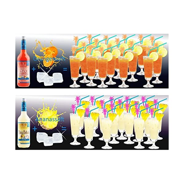 Flying Bird - Mix Paket für 130 fertige Cocktails | 8 Flaschen 0,7l mit allen Zutaten | Saft auffüllen und genießen – Bild 6