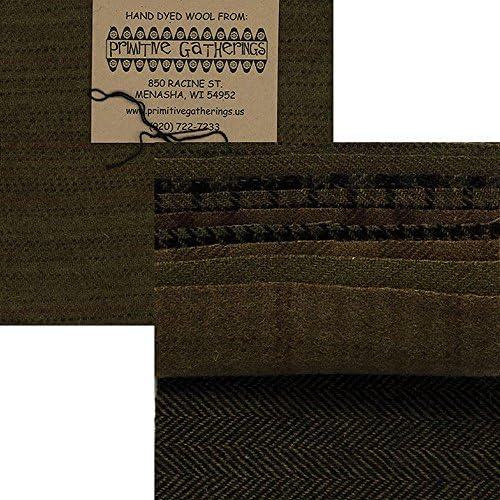 Primitive GatheringsHand Dyed Wool Sage Charm Pack 10 5-inch Squares PRI 6008