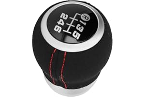 Automotive Interior 6 Speed Gear Shift Knob Manual Shifter Head Automotive Body Parts Replacement for Black (Black Top)