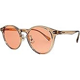 BRADDELL Round FL-41 Rose Tinted Migraine Light Sensitivity Glasses for Fluorescent LED Glare, Photophobia and Eye Strain (Brown)