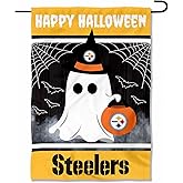 Pittsburgh Steelers Happy Halloween Garden Flag Double Sided Banner