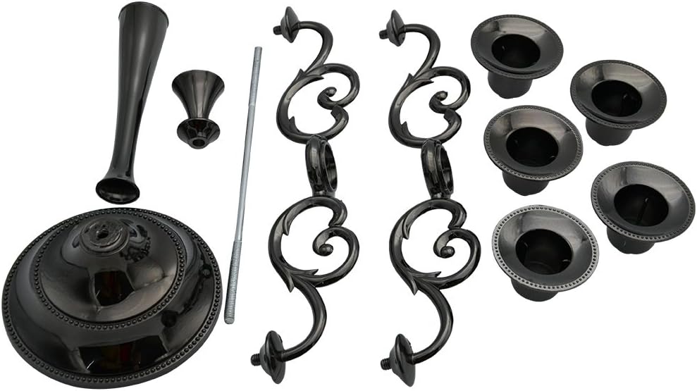 Honysky 5-Candle Metal Candelabra Candlestick Holders 10.6 inch Tall Candle Holder Wedding Event Candelabra Candle Stand (Black Candelabra): Home & Kitchen