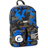 COOKIES Orion Canvas Smell Proof Backpack 22.8L – Large Odorless Travel Backpack for Men & Women, Carry-On, Work, Stylish & Spacious Bag - Navy Camo