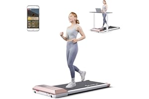 SupeRun 2024 Newest Smart Walking Pad Treadmill, Under Desk Treadmill for Home Office, Quiet Portable Walking Treadmill with 2.5 HP, 300 lbs Capacity