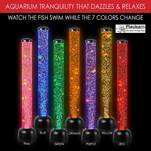 Playlearn Sensory LED Bubble Tube Fake Fish "Tank" Floor Lamp with