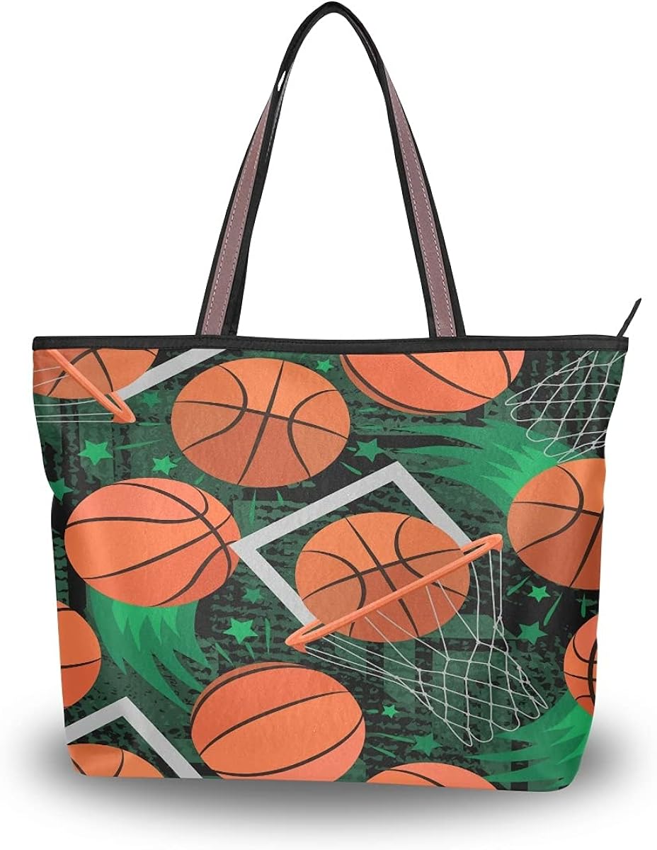 HMZXZ Sport Ball Basketball Handbags and Purse for Women Tote Bag Large