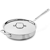 All-Clad D3® Stainless Steel 3 Qt Sauté Pan with Lid, Made in the USA | The Original Bonded Professional Cookware, All- Purpo
