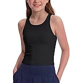Stelle Girls Tank Tops Kids Athletic Tank Top High Neck Crop Tops for Girl Yoga