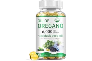 Nature's live Oil of Oregano with Black Seed Oil, 2 in 1 Oregano Supplement for Immune Health, Retains High Concentrated Carvacrol & Thymoquinone, Non-GMO, 60 Softgels, 1 Pack