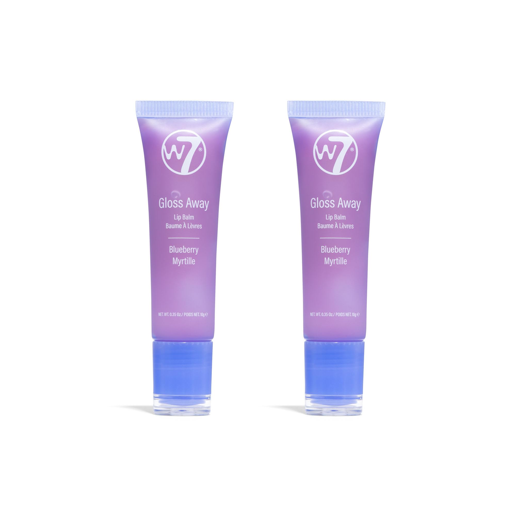 W7 Gloss Away Lip Balm Duo - Hydrating Lip Balm Set with Shea Butter & Fruit Extracts - Restores Chapped & Dry Lips - Vegan & Cruelty-Free - Blueberry