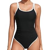 RIHOAS Women One Piece Swimsuits Full Coverage Bathing Suits Ruched Swimwear