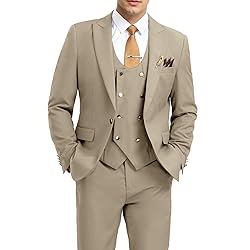 Aowdoy Men's Suits 3 Piece Slim Fit Tuxedo Suit One
