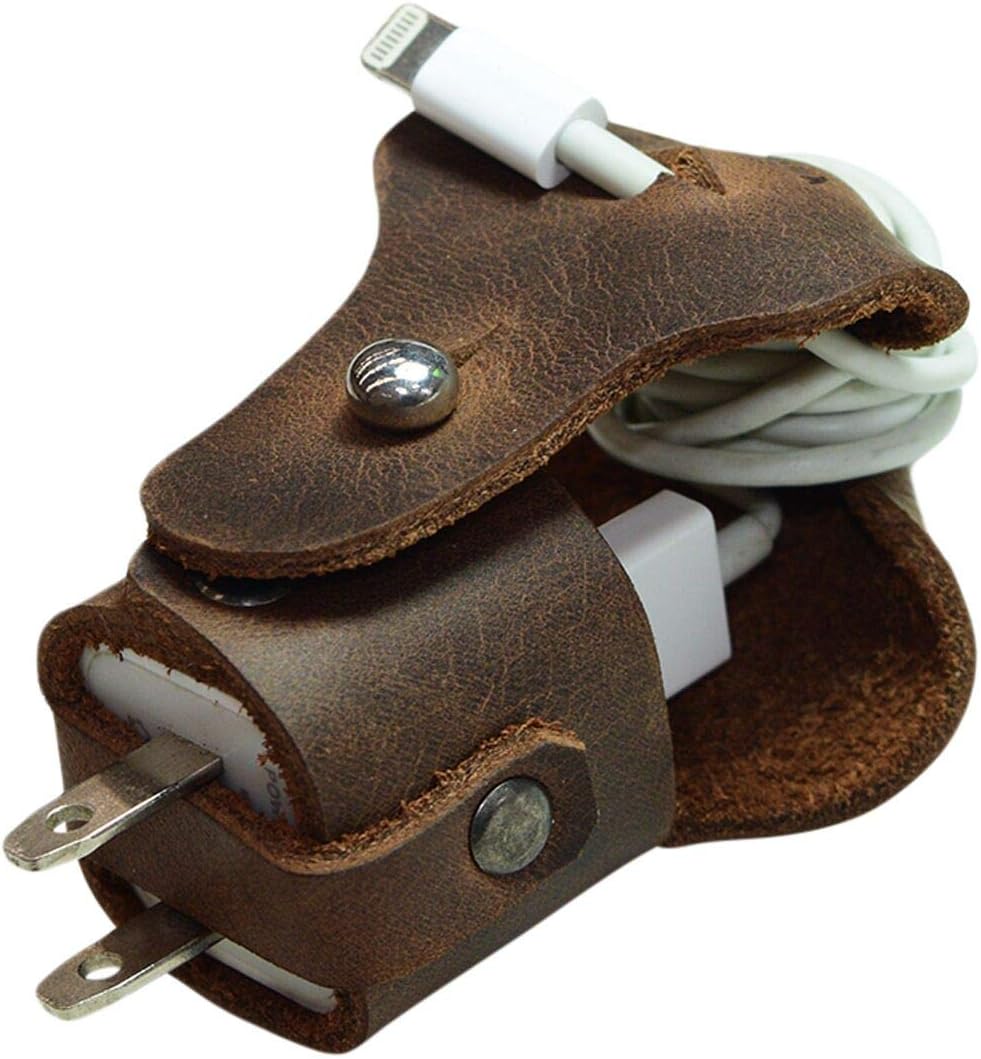 Hide & Drink, Leather iPhone Charger Holder/Cord Organizer