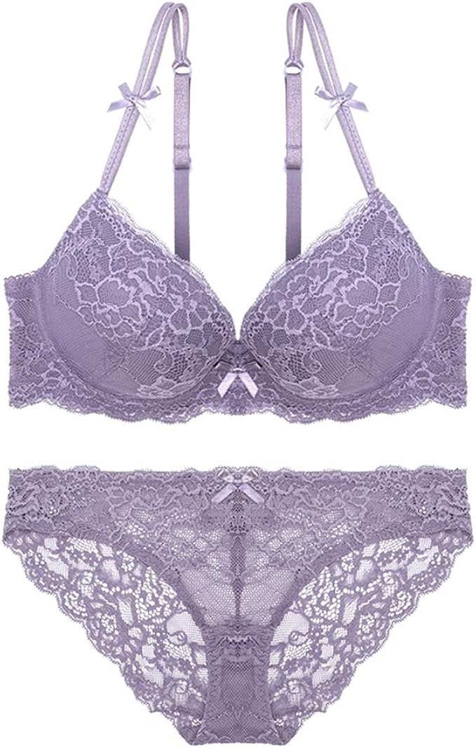 BOZEVON Ropa Interior Mujer Sexy Conjuntos - con Aro Push Up Lenceria Erotica Delgado De Encaje Sostenes y Semi Transparentes Bragas: Amazon.es: Ropa y accesorios
